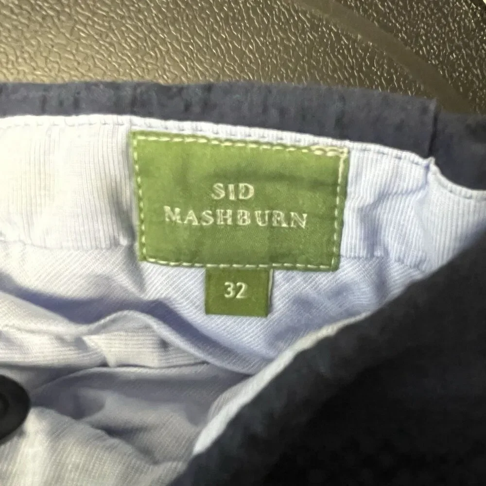 Sid Mashburn Pants 32 (Actual 31x24) Made Portugal Blue Puckered Seersucker READ